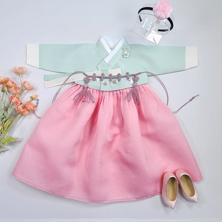 Korean Traditional Baby Girl Hanbok Clothing 1 Age Dol Party Celebration pastel 1–15 Ages OS174
