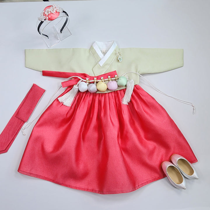 Korean Traditional Baby Girl Hanbok Clothing 1 Age Dol Party Celebration pastel 1–15 Ages OS173
