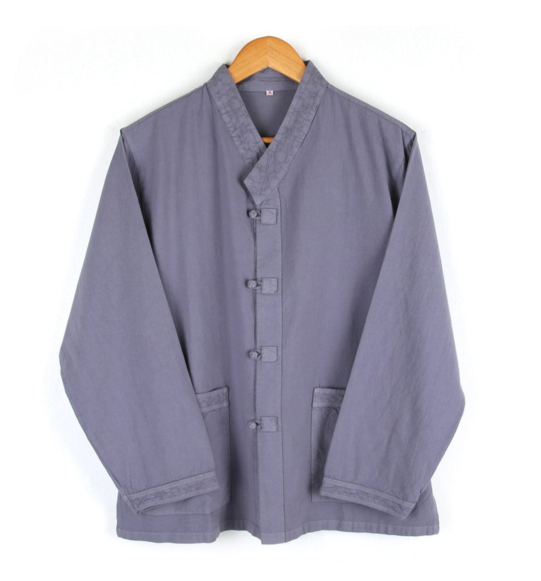 Korean Hanbok Washed Cotton Common Use Man Woman Casual Daily Clothing V Neck Open Jacket Pants Set JH107