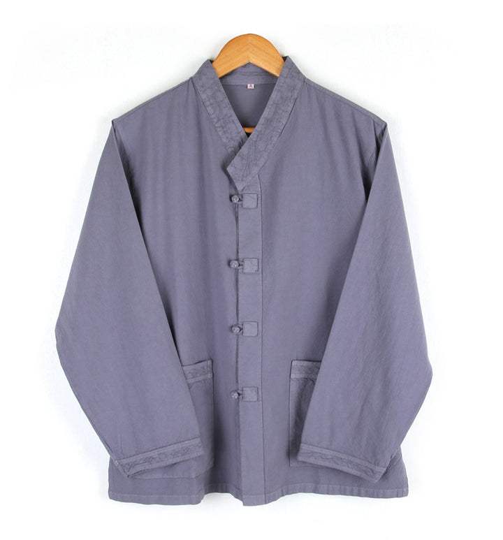 Korean Hanbok Washed Cotton Common Use Man Woman Casual Daily Clothing V Neck Open Jacket Pants Set JH107