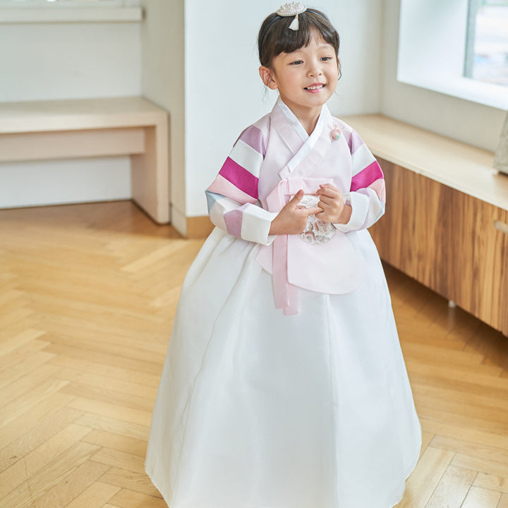 Hanbok Girl Baby Korea Traditional Clothing Set First Birthday Celebration Party 100th Birth Celebration 1–15 years White Skirt HG103