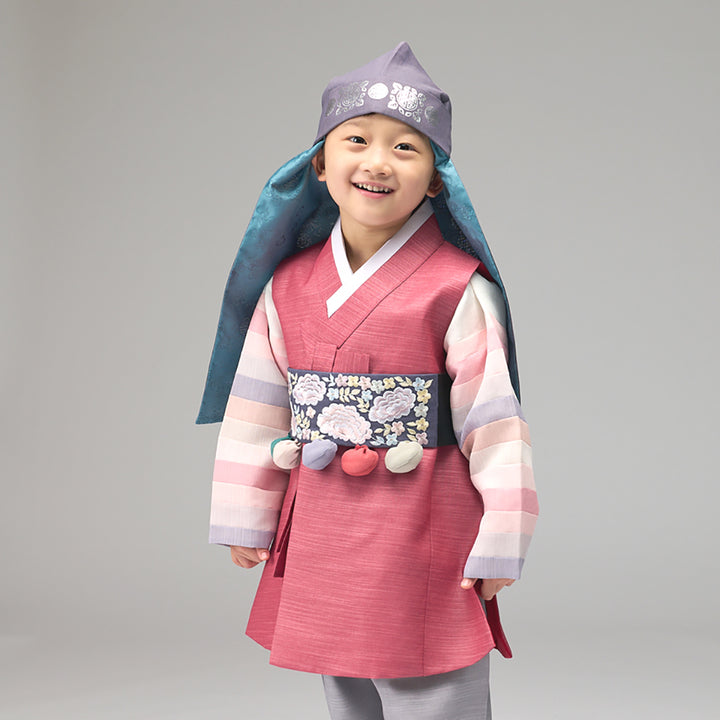 Korean Traditional Boy Baby Hanbok Dol Baikil Party Celebration 100th Days 1-10 Years Red DDB124