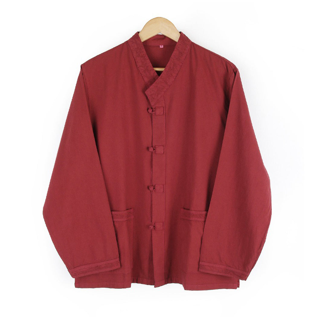 Korean Hanbok Washed Cotton Common Use Man Woman Casual Daily Clothing V Neck Open Jacket Pants Set JH107