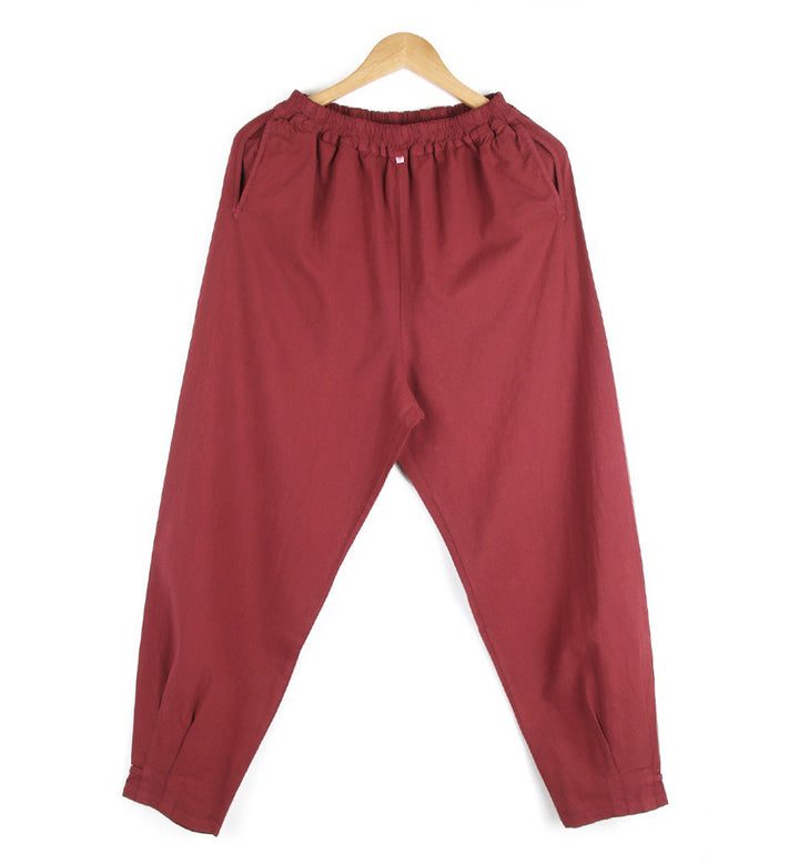 Korean Hanbok Washed Cotton Common Use Man Woman Casual Daily Clothing V Neck Open Jacket Pants Set JH107